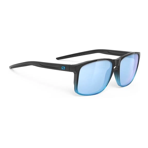 Rudy Project Overlap Glasses Black Glossy Light Blue With RP Optics Multilaser Ice Lenses 1 Rudy Project Overlap Glasses Black Glossy Light Blue With RP Optics Multilaser Ice Lenses