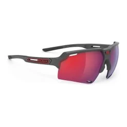 Rudy Project Deltabeat Glasses Matte Charcoal Grey With RP Optics Multilaser Red Lenses