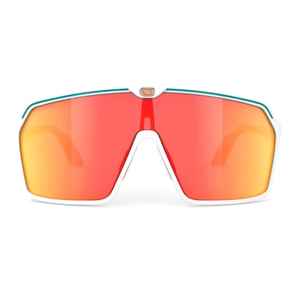 Rudy Project Spinshield Glasses White Emerald Green With Orange RP Optics Multilaser Lenses 2 Rudy Project Spinshield Glasses White Emerald Green With Orange RP Optics Multilaser Lenses - Image 2