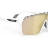 Rudy Project Spinshield Glasses Matte White With RP Optics Multilaser Gold Lens
